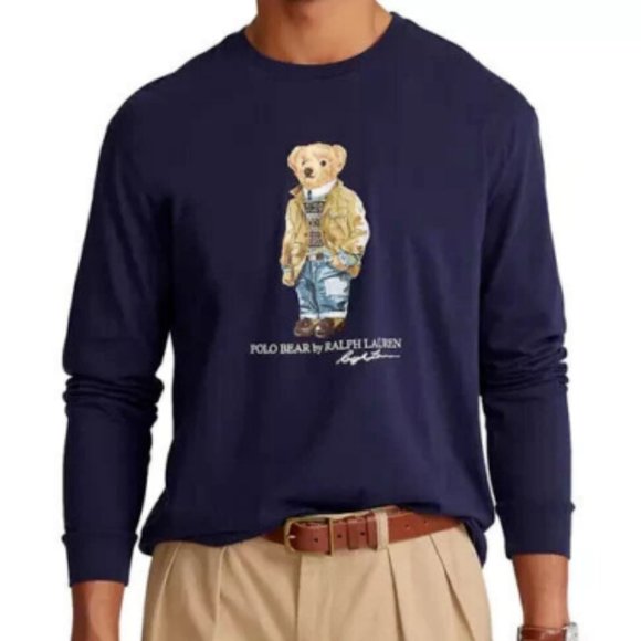 Polo Ralph Lauren Other - Polo Ralph Lauren Men's Big & Tall XLT Navy Savannah Bear Long Sleeve Tee Shirt